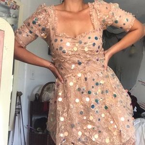 For Love & Lemons Iridescent Sequin Dress